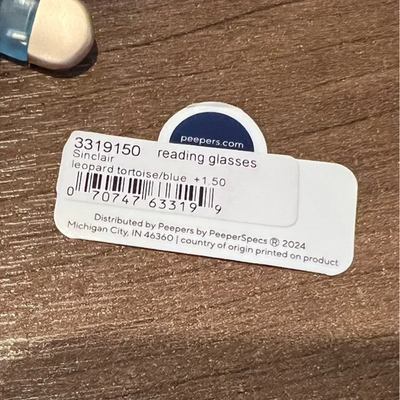 Peepers Sinclair Blue Light Tortoise and Blue Color reading glasses 1.5 strength - Picture 3 of 14